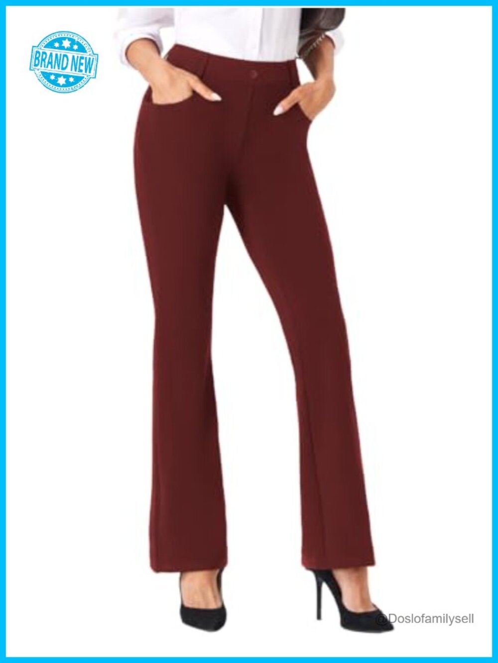 Women's Straight Leg Stretch Dress Work Pants Business Office Slacks